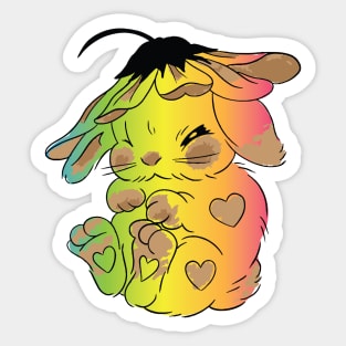 cute bunny flowers funny bunny Sticker